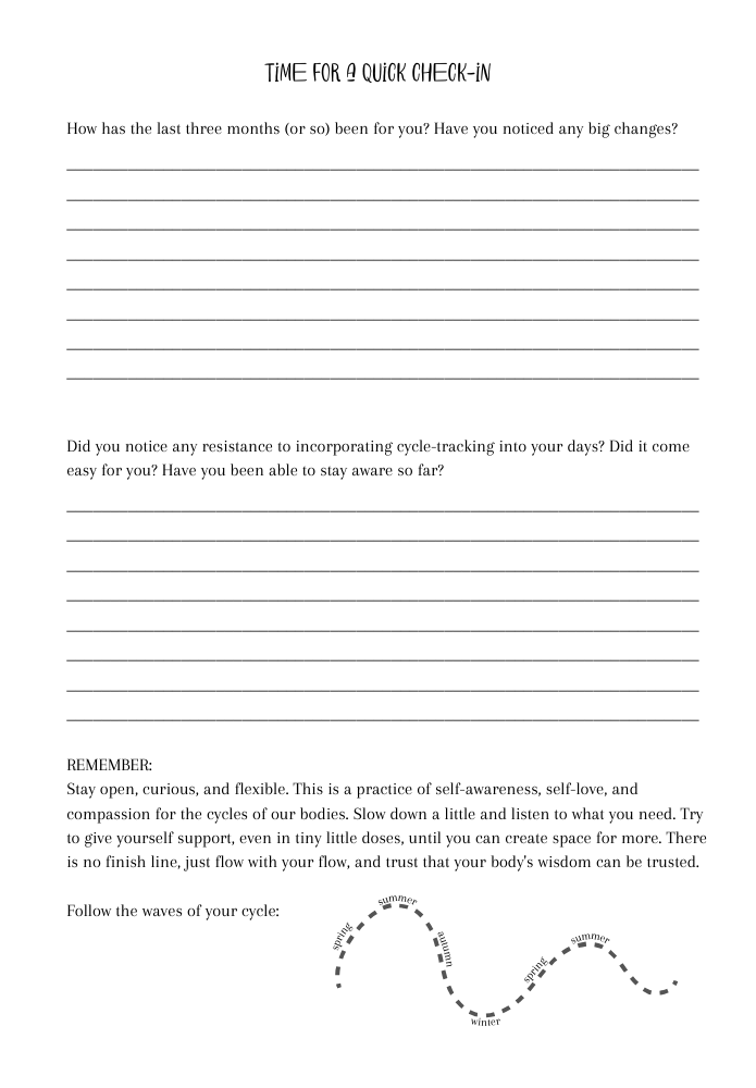 Internal Seasons Menstrual Journal