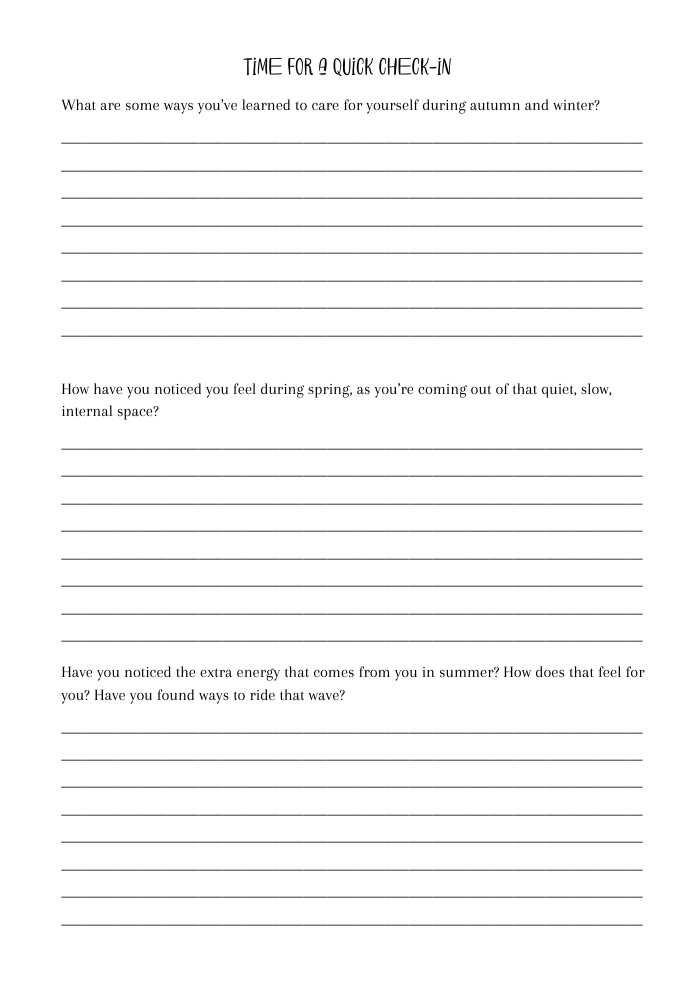Internal Seasons Menstrual Journal