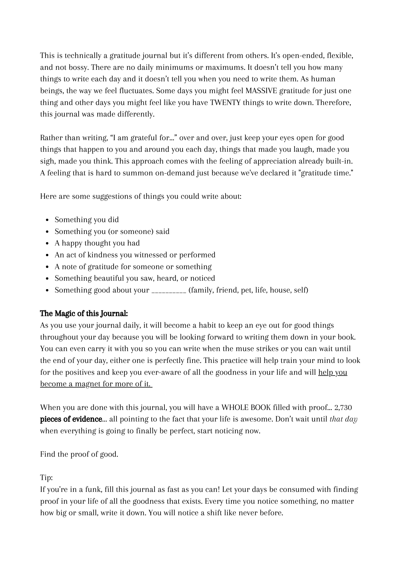 Proof of Good - Gratitude Journal